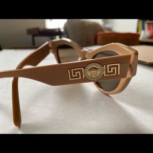 Versace sunglasses cat eye beige tan gold